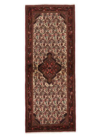79X201 Alfombra Asadabad Oriental De Pasillo Negro/Rojo Oscuro (Lana, Persia/Irán) Carpetvista