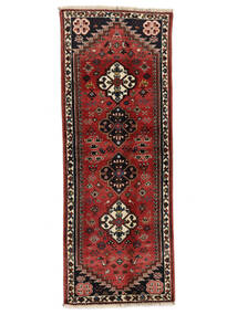 75X202 Shiraz Vloerkleed Oosters Tapijtloper Zwart/Donkerrood (Wol, Perzië/Iran) Carpetvista