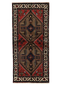  Persian Hamadan Rug 92X203 Runner
 Black/Dark Red (Wool, Persia/Iran)