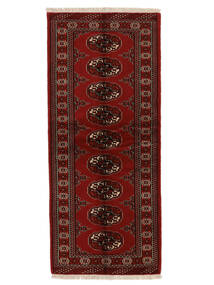 Tapis Persan Turkaman 86X200 De Couloir Noir/Rouge Foncé (Laine, Perse/Iran)