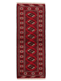 80X207 Turkaman Vloerkleed Oosters Tapijtloper Donkerrood/Zwart (Wol, Perzië/Iran) Carpetvista