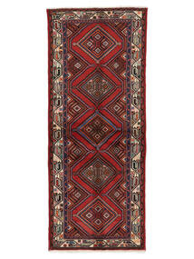  Asadabad Tappeto 76X186 Persiano Di Lana Nero/Rosso Scuro Piccolo Carpetvista