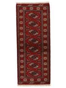 Tapis D'orient Turkaman 80X190 De Couloir Noir/Rouge Foncé (Laine, Perse/Iran)
