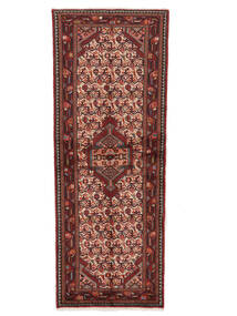 絨毯 アサダバード 81X215 廊下 カーペット ダークレッド/ブラック (ウール, ペルシャ/イラン)