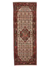 77X210 絨毯 オリエンタル ハマダン 廊下 カーペット ブラック/ダークレッド (ウール, ペルシャ/イラン) Carpetvista