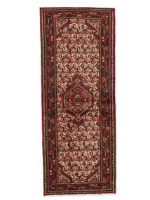  Orientalischer Asadabad Teppich 81X205 Läufer Schwarz/Dunkelrot Wolle, Persien/Iran Carpetvista