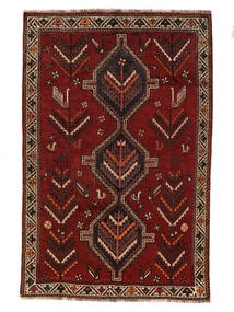 Tapete Oriental Shiraz 155X243 Preto/Vermelho Escuro (Lã, Pérsia/Irão)