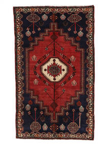 絨毯 ペルシャ シラーズ 150X249 ブラック/ダークレッド (ウール, ペルシャ/イラン)