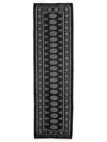 83X285 Pakistan Buchara 3Ply Teppich Orientalischer Läufer Schwarz/Dunkelgrau (Wolle, Pakistan) Carpetvista