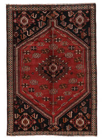  Oosters Shiraz Vloerkleed 159X229 Zwart/Donkerrood Wol, Perzië/Iran Carpetvista