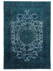 280X410 Tapete Colored Vintage Moderno Preto/Azul Escuro Grande (Lã, Pérsia/Irão) Carpetvista