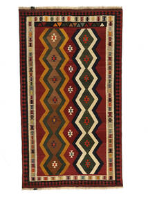  Persischer Kelim Vintage Teppich 146X254 Schwarz/Dunkelrot (Wolle, Persien/Iran)