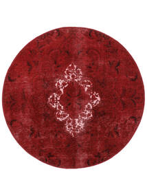 Dywan Perski Colored Vintage Ø 130 Okrągły Ciemnoczerwony/Czarny (Wełna, Persja/Iran)