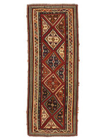  Persisk Kelim Vintage Teppe 144X372Løpere Svart/Mørk Rød (Ull, Persia/Iran)