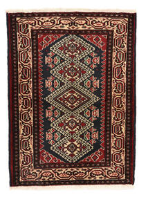  65X89 Turkaman Vloerkleed Zwart/Donkerrood Perzië/Iran Carpetvista