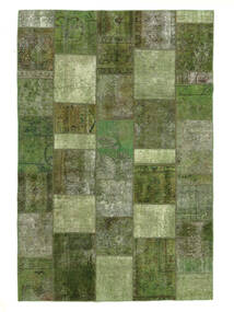 Patchwork Rug 205X307 Dark Green/Green Wool, Persia/Iran Carpetvista
