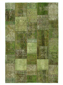 206X307 絨毯 パッチワーク モダン ダークグリーン/グリーン (ウール, ペルシャ/イラン) Carpetvista