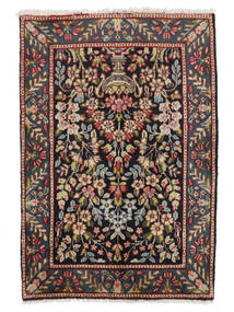 61X87 絨毯 ケルマン オリエンタル ブラック/茶色 (ウール, ペルシャ/イラン) Carpetvista