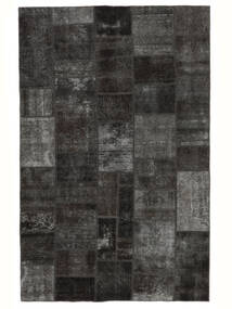 絨毯 ペルシャ パッチワーク 196X303 ブラック/ホワイト (ウール, ペルシャ/イラン)