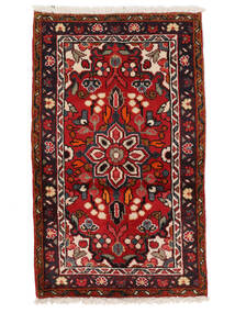 65X107 Asadabad Teppich Orientalischer Schwarz/Dunkelrot (Wolle, Persien/Iran) Carpetvista