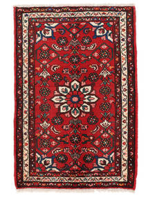  70X103 Hosseinabad Teppe Svart/Mørk Rød Persia/Iran 