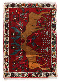 絨毯 アサダバード 56X93 ブラック/ダークレッド (ウール, ペルシャ/イラン)