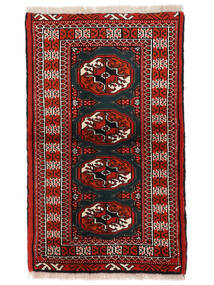 Turkaman Matta 60X100 Svart/Mörkröd Ull, Persien/Iran Carpetvista