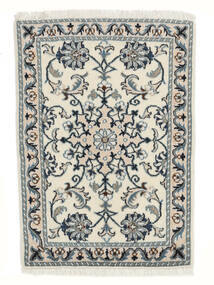  Persischer Nain Teppich 61X86 Weiß/Dunkelgrau (Wolle, Persien/Iran)