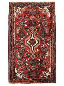 Orientalischer Asadabad Teppich 55X93 Schwarz/Dunkelrot Wolle, Persien/Iran Carpetvista