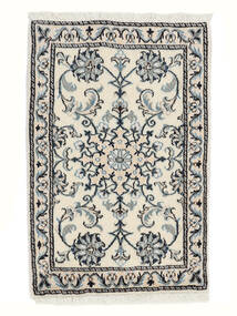  Persischer Nain Teppich 59X89 Weiß/Dunkelgrau (Wolle, Persien/Iran)