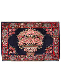  Orientalischer Mahal Teppich 72X110 Schwarz/Dunkelrot Wolle, Persien/Iran Carpetvista