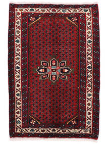 絨毯 ハマダン 71X101 ブラック/ダークレッド (ウール, ペルシャ/イラン)