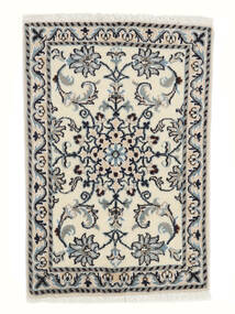  Persischer Nain Teppich 60X89 Weiß/Dunkelgrau (Wolle, Persien/Iran)