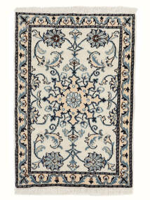 58X88 Nain Teppich Orientalischer Weiß/Dunkelgrau (Wolle, Persien/Iran) Carpetvista
