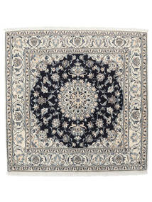 200X200 絨毯 ナイン オリエンタル 正方形 ダークグレー/茶色 (ウール, ペルシャ/イラン) Carpetvista