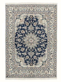 絨毯 ナイン 146X208 ダークグレー/ホワイト (ウール, ペルシャ/イラン)