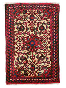 61X91 Alfombra Hosseinabad Oriental Negro/Rojo Oscuro (Lana, Persia/Irán) Carpetvista
