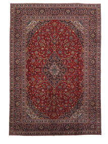 Dywan Orientalny Keszan 300X430 Ciemnoczerwony/Czarny Duży (Wełna, Persja/Iran)