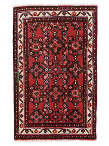 Hosseinabad Matot Matto 60X93 Musta/Tummanpunainen Villa, Persia/Iran Carpetvista