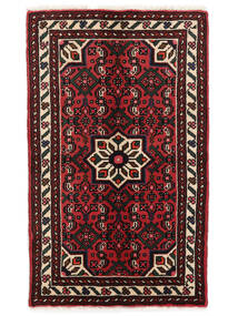 60X95 Χαλι Hosseinabad Ανατολής Μαύρα/Σκούρο Κόκκινο (Μαλλί, Περσικά/Ιρανικά) Carpetvista