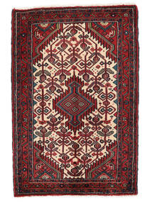 絨毯 ペルシャ アサダバード 66X98 ブラック/ダークレッド (ウール, ペルシャ/イラン)