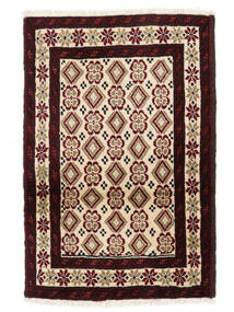 62X91 絨毯 バルーチ オリエンタル ブラック/茶色 (ウール, ペルシャ/イラン) Carpetvista