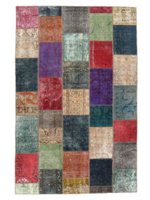 197X304 Patchwork Vloerkleed Modern Zwart/Groen (Wol, Perzië/Iran) Carpetvista