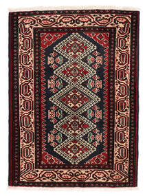 66X90 Turkaman Teppich Schwarz/Dunkelrot Persien/Iran Carpetvista