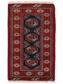 Turkaman Teppich 62X100 Schwarz/Dunkelrot Wolle, Persien/Iran Carpetvista