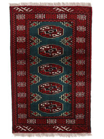 絨毯 トルクメン 61X97 ブラック/ダークレッド (ウール, ペルシャ/イラン)