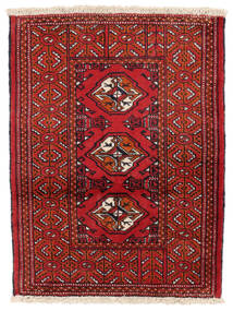  Orientalsk Turkaman Tæppe 62X82 Mørkerød/Sort Uld, Persien/Iran Carpetvista