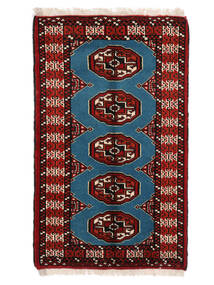 Turkaman Teppe 60X100 Svart/Mørk Rød Ull, Persia/Iran Carpetvista