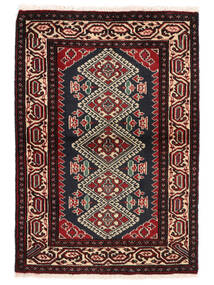 Χαλι Ανατολής Turkaman 63X90 Μαύρα/Σκούρο Κόκκινο (Μαλλί, Περσικά/Ιρανικά)