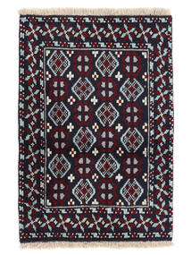 絨毯 バルーチ 60X87 ブラック/ダークグレー (ウール, ペルシャ/イラン)